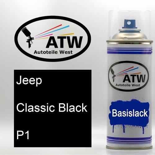 Jeep, Classic Black, P1: 400ml Sprühdose, von ATW Autoteile West.